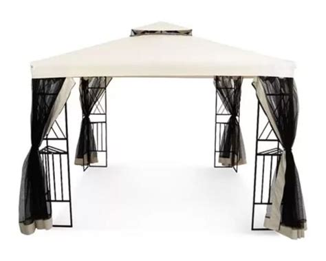 Belavi gazebo - Sumfaller 10x10 FT Gazebo Replacement Canopy Top Cover Double Tiered Canopy Top Cover for Patio Garden Outdoor BBQ Roof Cover Grill Shelter (Beige) Polyurethane 189